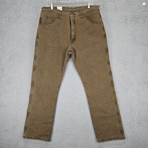Wrangler Thermal Lined Rugged Wear Relaxed Fit Brown Men’s Jeans 36X32 NEW